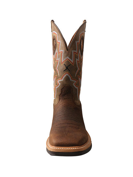 Twisted X MLCW022 Mens Lite Western Work Boot Taupe And Bomber front view. If you need any assistance with this item or the purchase of this item please call us at five six one seven four eight eight eight zero one Monday through Saturday 10:00a.m EST to 8:00 p.m EST