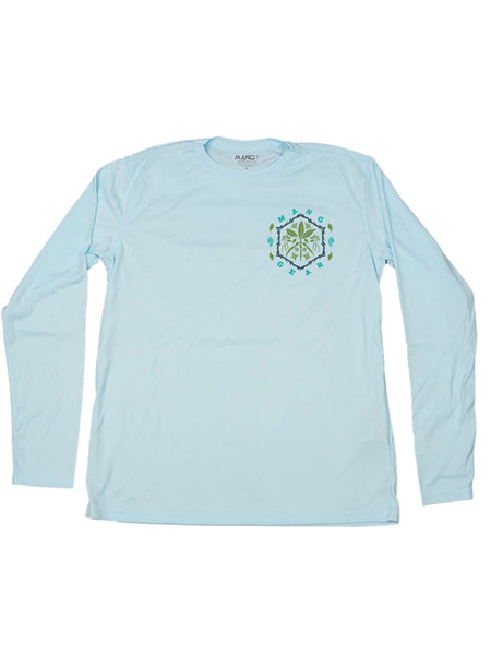MANG MP1212LS Mens MANGdala Long Sleeve Performance Tee Blue front view. If you need any assistance with this item or the purchase of this item please call us at five six one seven four eight eight eight zero one Monday through Saturday 10:00a.m EST to 8:00 p.m EST