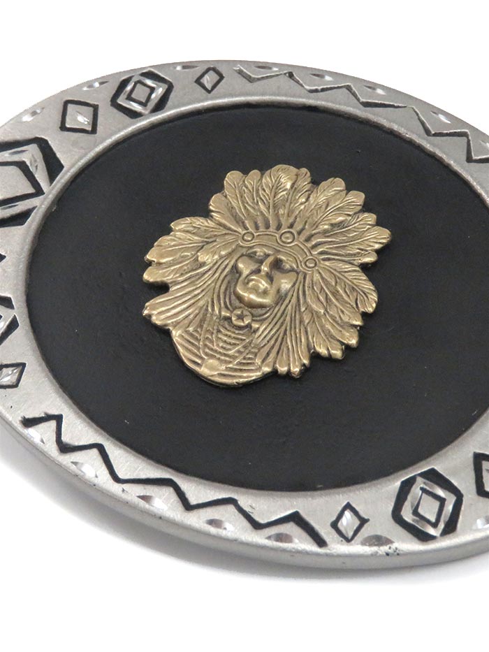 Colorado Silver Star 5-90/M25 Indian Head Belt Buckle front view. If you need any assistance with this item or the purchase of this item please call us at five six one seven four eight eight eight zero one Monday through Saturday 10:00a.m EST to 8:00 p.m EST