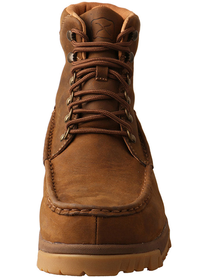 Twisted X MXCC001 Mens  Work 6″ Comp Toe Boot with CellStretch Brown front, side and back view. If you need any assistance with this item or the purchase of this item please call us at five six one seven four eight eight eight zero one Monday through Saturday 10:00a.m EST to 8:00 p.m EST