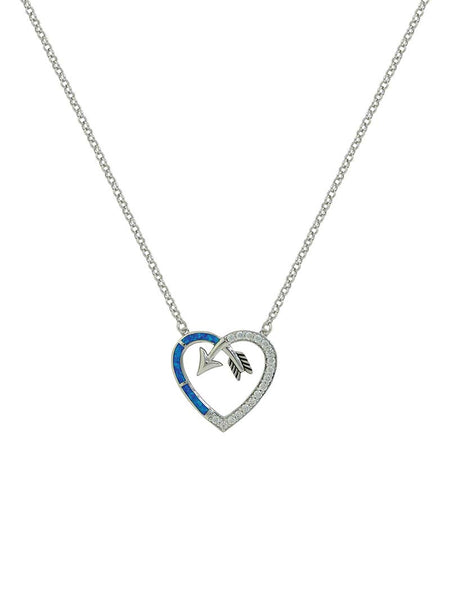 Montana Silversmiths NC3949 Follow Your Heart Arrow Necklace front view silver. If you need any assistance with this item or the purchase of this item please call us at five six one seven four eight eight eight zero one Monday through Saturday 10:00a.m EST to 8:00 p.m EST