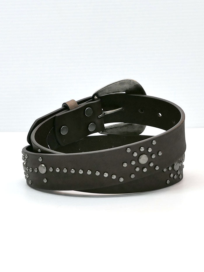 Nocona N320000902 Womens Floral Designed Studs Western Belt Brown Front view. If you need any assistance with this item or the purchase of this item please call us at five six one seven four eight eight eight zero one Monday through Saturday 10:00a.m EST to 8:00 p.m EST