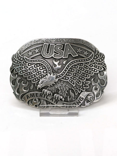 Nocona 37122 American Strong USA Soaring Eagle Belt Buckle front view. If you need any assistance with this item or the purchase of this item please call us at five six one seven four eight eight eight zero one Monday through Saturday 10:00a.m EST to 8:00 p.m EST