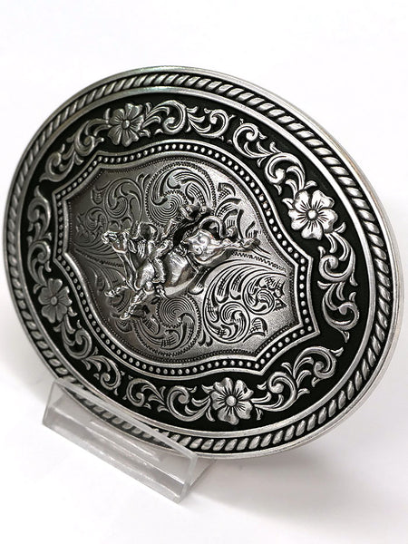 Nocona 37710 Oval Rope Edge Scroll Bull Rider Motif Buckle