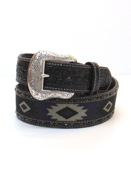 Nocona N210002706 Mens Southwest Fabric Western Belt Buck Lace Grey front view. If you need any assistance with this item or the purchase of this item please call us at five six one seven four eight eight eight zero one Monday through Saturday 10:00a.m EST to 8:00 p.m EST