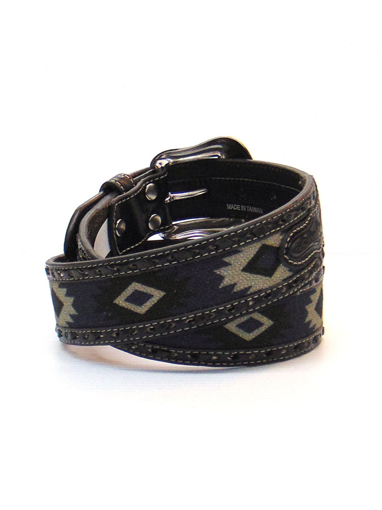 Nocona N210002706 Mens Southwest Fabric Western Belt Buck Lace Grey front view. If you need any assistance with this item or the purchase of this item please call us at five six one seven four eight eight eight zero one Monday through Saturday 10:00a.m EST to 8:00 p.m EST