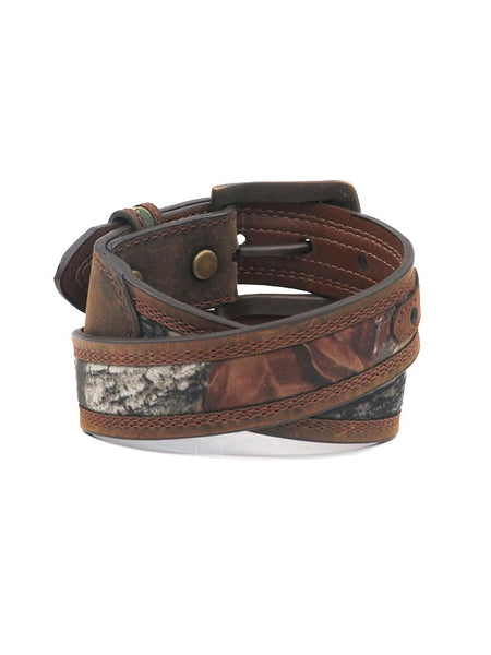 Nocona N44192222 Kids Mossy Oak Camo Leather Belt Brown back view. If you need any assistance with this item or the purchase of this item please call us at five six one seven four eight eight eight zero one Monday through Saturday 10:00a.m EST to 8:00 p.m EST