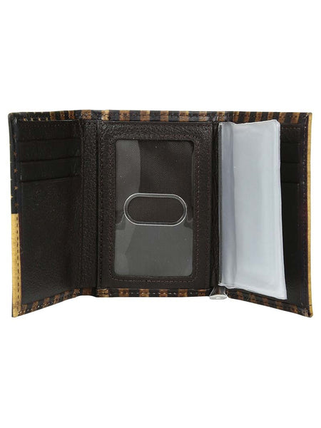 Nocona N5416597 Mens Vintage USA Flag Trifold Wallet inside open view. If you need any assistance with this item or the purchase of this item please call us at five six one seven four eight eight eight zero one Monday through Saturday 10:00a.m EST to 8:00 p.m EST