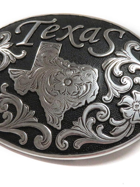 Nocona 37674 Texas State Oval Belt Buckle close up view of front. If you need any assistance with this item or the purchase of this item please call us at five six one seven four eight eight eight zero one Monday through Saturday 10:00a.m EST to 8:00 p.m EST