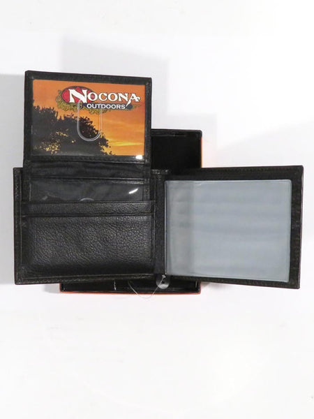 Nocona N5429802 Mens 12 Gauge Outdoor Bi-Fold Leather Wallet Brown inside view. If you need any assistance with this item or the purchase of this item please call us at five six one seven four eight eight eight zero one Monday through Saturday 10:00a.m EST to 8:00 p.m EST