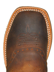 Old West BSC1845 Kids Rubber Corded Distress Cowboy Boots Brown toe view. If you need any assistance with this item or the purchase of this item please call us at five six one seven four eight eight eight zero one Monday through Saturday 10:00a.m EST to 8:00 p.m EST