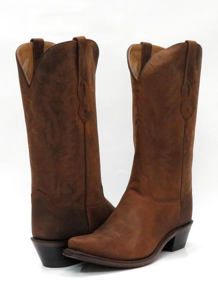 Old West LF1511 Womens Corded Medallion Snip Toe Cowgirl Boot Brown front and back view of pair. If you need any assistance with this item or the purchase of this item please call us at five six one seven four eight eight eight zero one Monday through Saturday 10:00a.m EST to 8:00 p.m EST