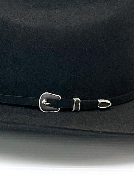 Resistol RFCTLM-754007 6X CITY LIMITS 4" Brim George Strait Felt Hat Black close up. If you need any assistance with this item or the purchase of this item please call us at five six one seven four eight eight eight zero one Monday through Saturday 10:00a.m EST to 8:00 p.m EST
