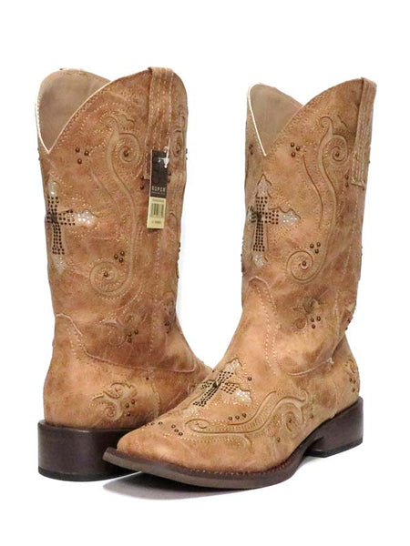 Roper Womens Faith Cross Inlay Square Toe Boot 09-021-1901