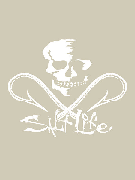 Salt Life SAD902 SKULL AND HOOKS Decal Sticker WHITE