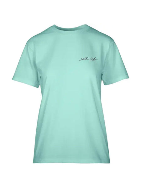 Salt Life SLJ10649 Unisex Turtle Sunsets Short Sleeve Tee Aruba Blue front view. If you need any assistance with this item or the purchase of this item please call us at five six one seven four eight eight eight zero one Monday through Saturday 10:00a.m EST to 8:00 p.m EST