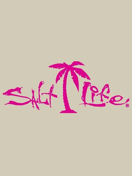 Salt Life Signature Palm Tree Decal Pink