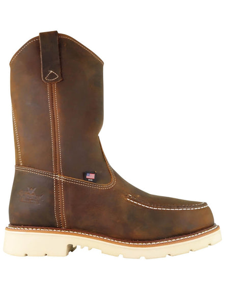 Thorogood 804-3311 Mens Trail Safety Toe Work Boot Brown side view. If you need any assistance with this item or the purchase of this item please call us at five six one seven four eight eight eight zero one Monday through Saturday 10:00a.m EST to 8:00 p.m EST