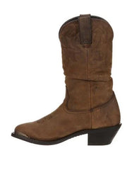 Durango RD542 Womens Slouch Western Boot Distressed Tan side view. If you need any assistance with this item or the purchase of this item please call us at five six one seven four eight eight eight zero one Monday through Saturday 10:00a.m EST to 8:00 p.m EST