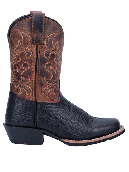 Dan Post DPC2944 DPC3944 Kids Little River Square Toe Boot Black side view. If you need any assistance with this item or the purchase of this item please call us at five six one seven four eight eight eight zero one Monday through Saturday 10:00a.m EST to 8:00 p.m EST