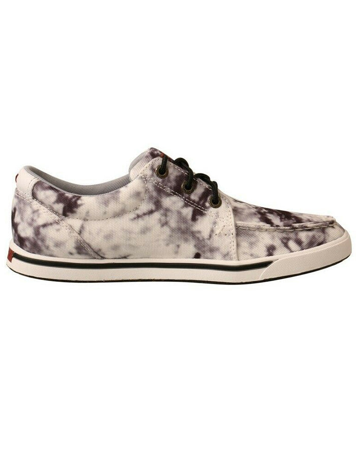 Twisted X WCA0041 Womens Casual Lace Up Shoes Black White Tie Dye front and side view. If you need any assistance with this item or the purchase of this item please call us at five six one seven four eight eight eight zero one Monday through Saturday 10:00a.m EST to 8:00 p.m EST