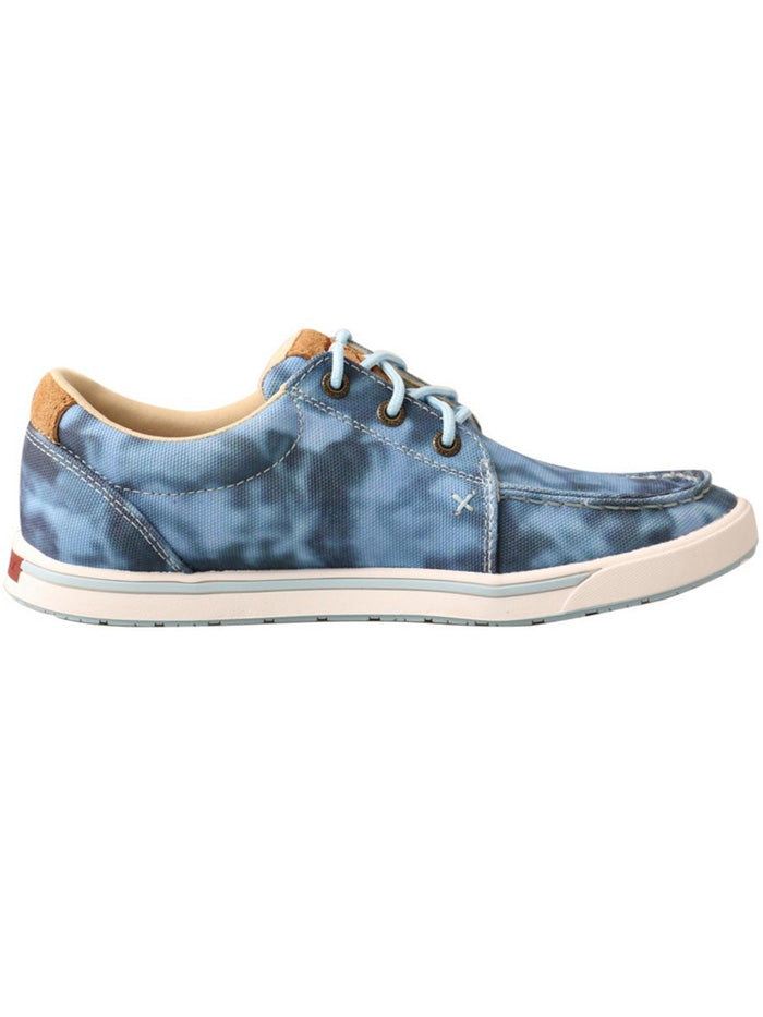 Twisted X WCA0043 Womens Rubber Outsole Casual Shoes Blue Tie Dye front and side view. If you need any assistance with this item or the purchase of this item please call us at five six one seven four eight eight eight zero one Monday through Saturday 10:00a.m EST to 8:00 p.m EST
