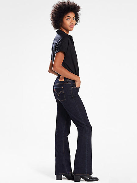 Levi's 39252-0004 Womens Classic Bootcut Jean Lapis Island Rinse side view. If you need any assistance with this item or the purchase of this item please call us at five six one seven four eight eight eight zero one Monday through Saturday 10:00a.m EST to 8:00 p.m EST