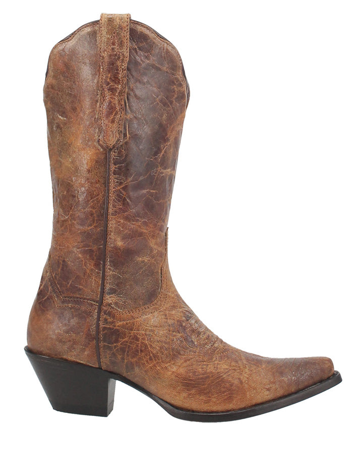 Dan Post DP4095 Womens Western Snip Toe Leather Colleen Boots Tan front and side view. If you need any assistance with this item or the purchase of this item please call us at five six one seven four eight eight eight zero one Monday through Saturday 10:00a.m EST to 8:00 p.m EST