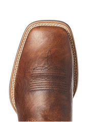 Ariat 10035928 Mens Sport Cool VentTEK Western Boot Bar Top Brown toe view from above. If you need any assistance with this item or the purchase of this item please call us at five six one seven four eight eight eight zero one Monday through Saturday 10:00a.m EST to 8:00 p.m EST