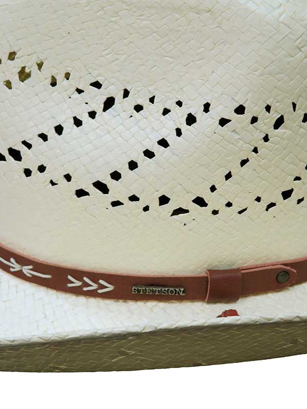 Stetson TSSTFE-833481 SANTA FE Outdoor Straw Hat Natural front and side view. If you need any assistance with this item or the purchase of this item please call us at five six one seven four eight eight eight zero one Monday through Saturday 10:00a.m EST to 8:00 p.m EST