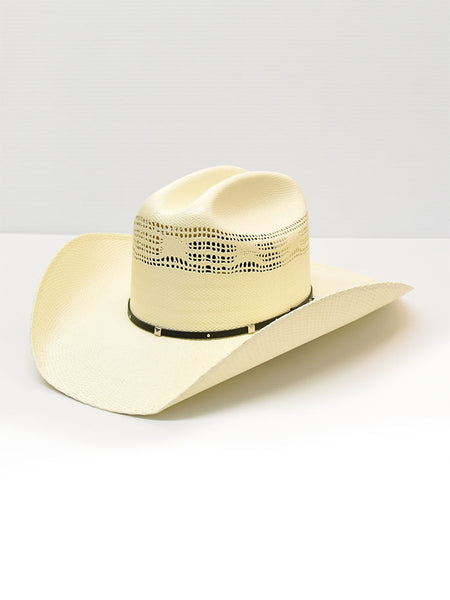 Stetson SSWHTH-694081 Mens White Horse Bangora Straw Hat Natural front and side view. If you need any assistance with this item or the purchase of this item please call us at five six one seven four eight eight eight zero one Monday through Saturday 10:00a.m EST to 8:00 p.m EST