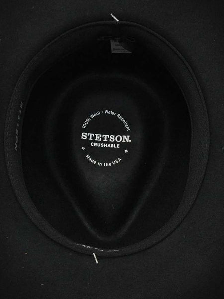 Stetson SWSTFE-813207 SANTA FE Wool Crushable Western Hat Black inside view. If you need any assistance with this item or the purchase of this item please call us at five six one seven four eight eight eight zero one Monday through Saturday 10:00a.m EST to 8:00 p.m EST