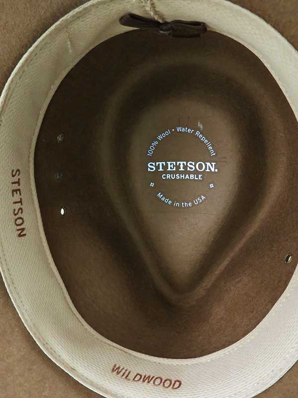Stetson SWWDWD-8132-11 Wildwood Crushable Wool Felt Hat Acorn side and front view. If you need any assistance with this item or the purchase of this item please call us at five six one seven four eight eight eight zero one Monday through Saturday 10:00a.m EST to 8:00 p.m EST