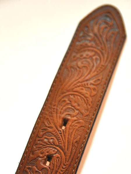 Tony Lama C50189 Womens Navajo Spirit Belt Aged Bark leather close up. If you need any assistance with this item or the purchase of this item please call us at five six one seven four eight eight eight zero one Monday through Saturday 10:00a.m EST to 8:00 p.m EST