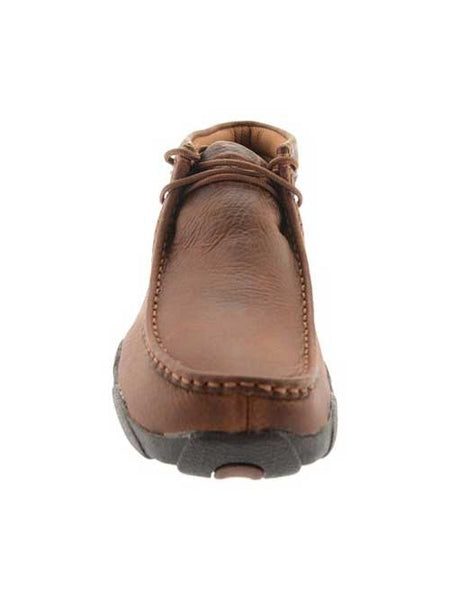 Twisted X MDM0014 Mens Driving Lace Up Moccasins Bomber Brown front view. If you need any assistance with this item or the purchase of this item please call us at five six one seven four eight eight eight zero one Monday through Saturday 10:00a.m EST to 8:00 p.m EST