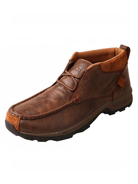 Twisted X MHKW002 Mens Waterproof Hiker Shoe Brown front and side view. If you need any assistance with this item or the purchase of this item please call us at five six one seven four eight eight eight zero one Monday through Saturday 10:00a.m EST to 8:00 p.m EST