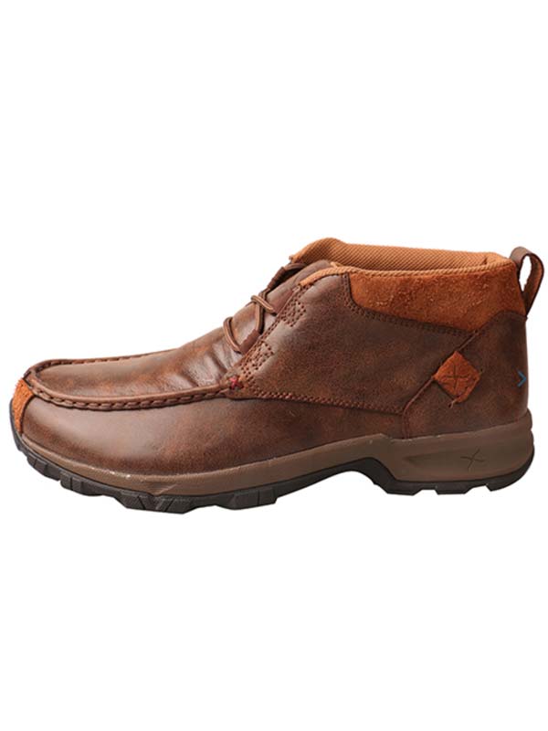 Twisted X MHKW002 Mens Waterproof Hiker Shoe Brown front and side view. If you need any assistance with this item or the purchase of this item please call us at five six one seven four eight eight eight zero one Monday through Saturday 10:00a.m EST to 8:00 p.m EST