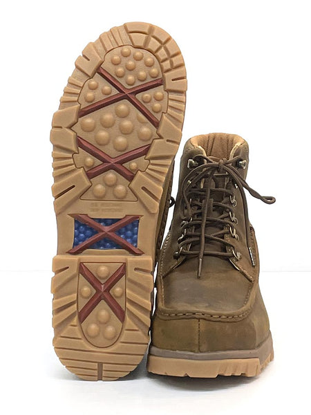 Twisted X MXCC001 Mens  Work 6″ Comp Toe Boot with CellStretch Brown sole view. If you need any assistance with this item or the purchase of this item please call us at five six one seven four eight eight eight zero one Monday through Saturday 10:00a.m EST to 8:00 p.m EST