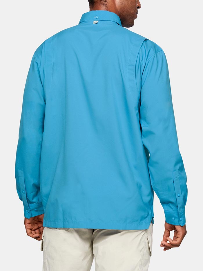Under Armour 1290744-452 Mens Tide Chaser Long Sleeve Shirt Blue front view. If you need any assistance with this item or the purchase of this item please call us at five six one seven four eight eight eight zero one Monday through Saturday 10:00a.m EST to 8:00 p.m EST