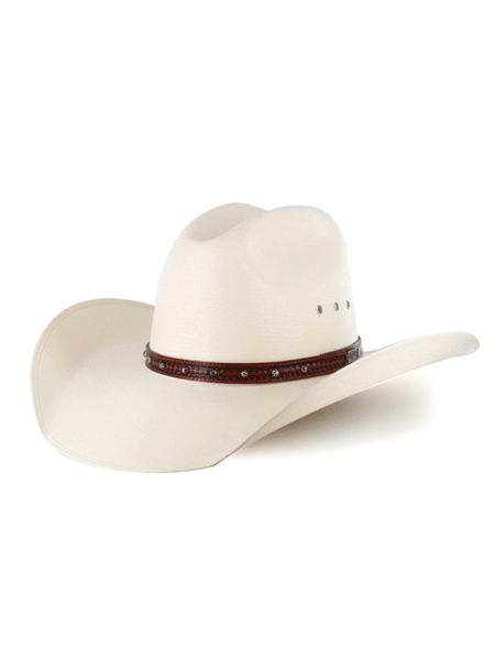 Larry Mahan MS2418BROX40 Mens 10X Browning Straw Hat Brown front-side view