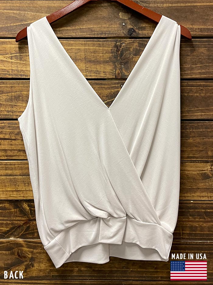 Veronica M TF-1667 Womens Double V-Tank Beige front view. If you need any assistance with this item or the purchase of this item please call us at five six one seven four eight eight eight zero one Monday through Saturday 10:00a.m EST to 8:00 p.m EST