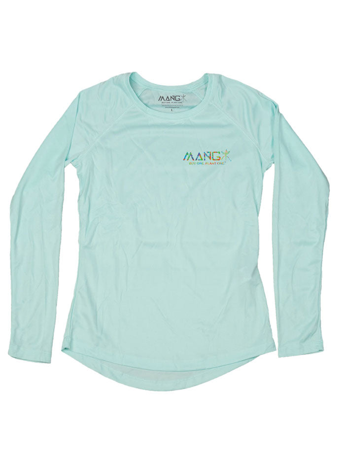 MANG WP1146LS Womens Bimini Twist Mangatee Long Sleeve Performance Tee Seagrass back view. If you need any assistance with this item or the purchase of this item please call us at five six one seven four eight eight eight zero one Monday through Saturday 10:00a.m EST to 8:00 p.m EST