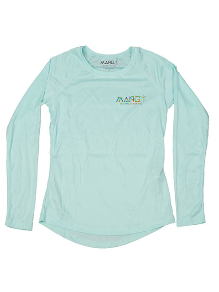 MANG WP1146LS Womens Bimini Twist Mangatee Long Sleeve Performance Tee Seagrass front view. If you need any assistance with this item or the purchase of this item please call us at five six one seven four eight eight eight zero one Monday through Saturday 10:00a.m EST to 8:00 p.m EST