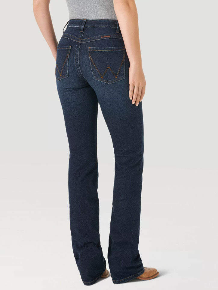 Wrangler WRW60CM Women's Ultimate Riding Boot Cut Willow Jean in Maggie front view. If you need any assistance with this item or the purchase of this item please call us at five six one seven four eight eight eight zero one Monday through Saturday 10:00a.m EST to 8:00 p.m EST