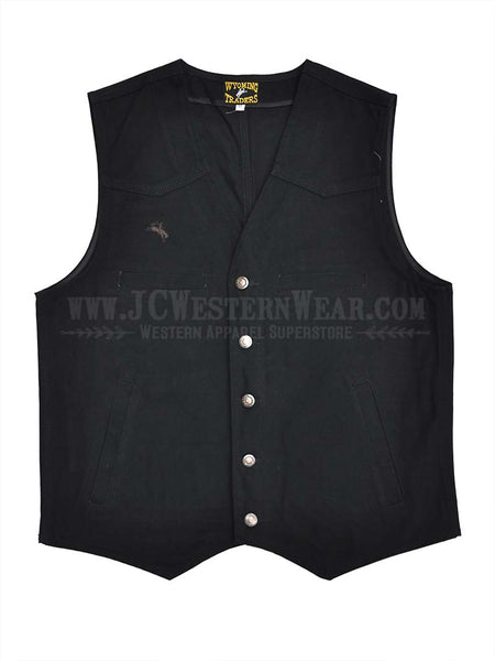 Wyoming Traders TBM-BLK Mens Texas Concealed Carry Canvas Vest Black front view. If you need any assistance with this item or the purchase of this item please call us at five six one seven four eight eight eight zero one Monday through Saturday 10:00a.m EST to 8:00 p.m EST