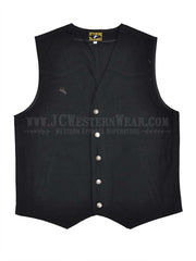 Wyoming Traders TBM-BLK Mens Texas Concealed Carry Canvas Vest Black front view. If you need any assistance with this item or the purchase of this item please call us at five six one seven four eight eight eight zero one Monday through Saturday 10:00a.m EST to 8:00 p.m EST