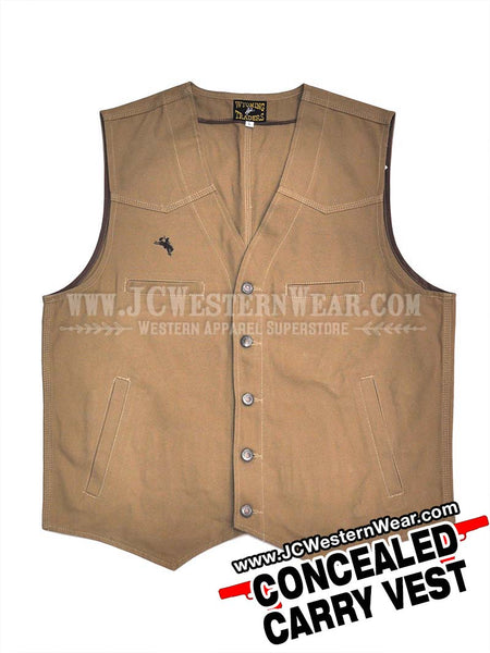 Wyoming Traders TEXAS Mens Concealed Carry Vest Tan front view. If you need any assistance with this item or the purchase of this item please call us at five six one seven four eight eight eight zero one Monday through Saturday 10:00a.m EST to 8:00 p.m EST