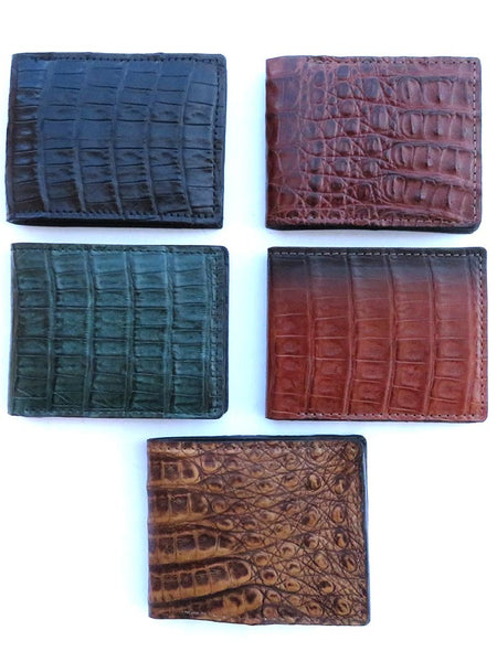 Skin Shop 2205 Mens Genuine Caiman Bi-Fold Wallet Natural Multi different colors. If you need any assistance with this item or the purchase of this item please call us at five six one seven four eight eight eight zero one Monday through Saturday 10:00a.m EST to 8:00 p.m EST