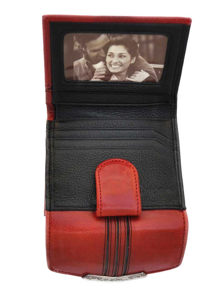 Brighton T10037 Highland Petite Leather Wallet Red inside view. If you need any assistance with this item or the purchase of this item please call us at five six one seven four eight eight eight zero one Monday through Saturday 10:00a.m EST to 8:00 p.m EST