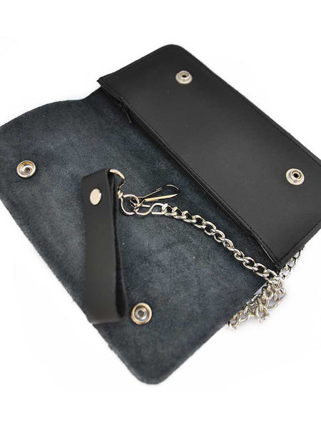 Western Express LW-8 Mens Bi-Fold Plain Trucker Leather Wallet Black inside view. If you need any assistance with this item or the purchase of this item please call us at five six one seven four eight eight eight zero one Monday through Saturday 10:00a.m EST to 8:00 p.m EST